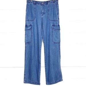Sincerely Jules Relaxed Straight Leg Cargo Jeans Size 27